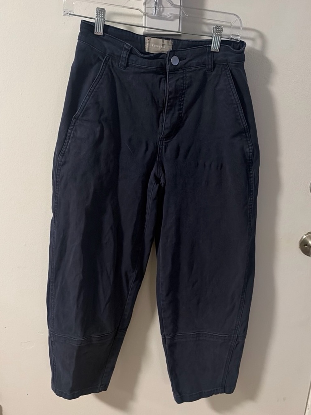 Everlane Navy Cotton Barrel Pants